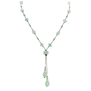 Dabby Reid Delicate Mint Green Beaded Lariat Necklace